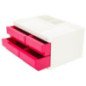 Set de bureau en ABS 4 tiroirs Rose Deli Réf : Z25040
