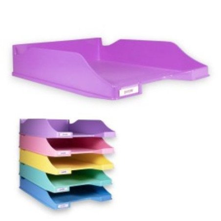 Panier à courrier incassable en polystyrène PURPLE en couleurs pastel