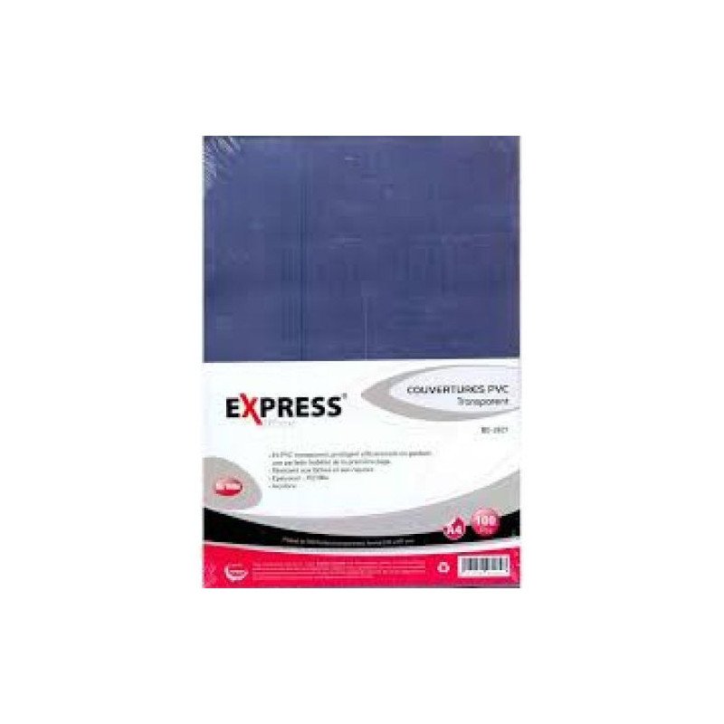 Paquet Couverture PVC Transparente  A4 EXPRESS Réf : X0-2827