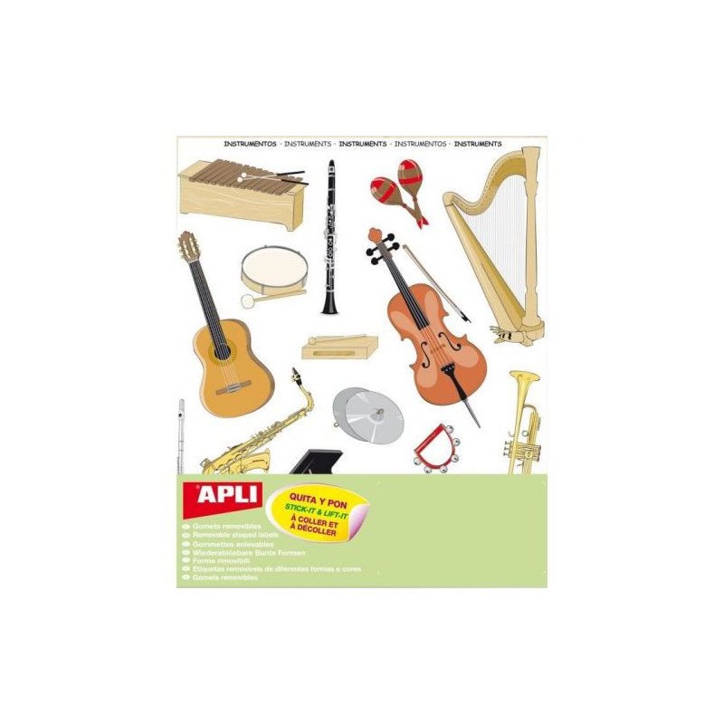 Poch de 3F  Gommettes Adhesives non permanentes Instruments APLI Réf : 11866