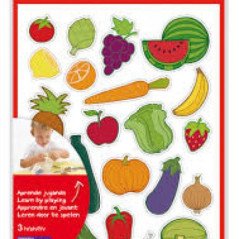 Pochette de 3F Gommettes adhésives non permanentes Fruits/Légumes APLI Réf : 11439