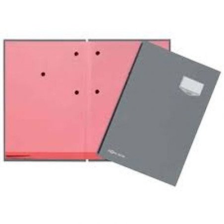 Parapheur luxe de 18 volets 35x24 Gris avec porte étiquette