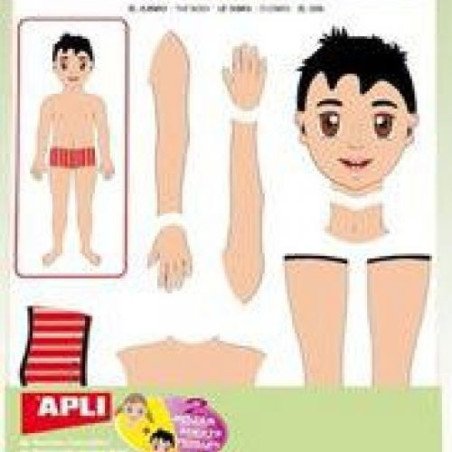 Pochette de 2F Gommettes adhesives non permanentes corpts APLI Réf : 11868