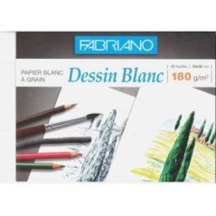 Papier Dessin FABRIANO 180G 24x32 Blanc Réf : 162483