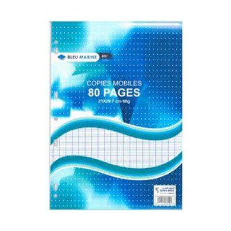 Recharges simples 90P grands carreaux grand format A4 BLEU MARINE